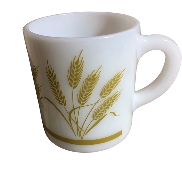 hazel-atlas Other - Hazel Atlas White Milk Glass Golden Harvest Wheat Pattern Coffee Cup​​​​